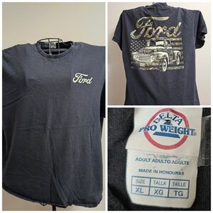 Ford Two-sided Black Delta T-Shirt Vintage Truck Design Camo Lettering - Xlarge
